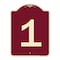 Signmission Designer Series Sign W/ Number 1, Burgundy Heavy-Gauge Aluminum Sign, 24" x 18", BU-1824-22898 A-DES-BU-1824-22898 - alternate 1